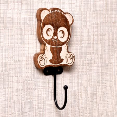 Brown Wooden Panda Coat Hooks
